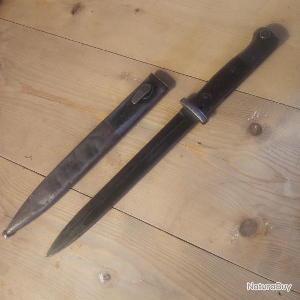 Ba�onnette allemande WW2 pour 98k compl�te avec fourreau m�tal - mise en vente 1�