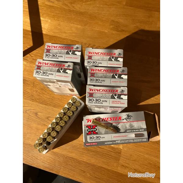 Cartouches 30-30 winchester Super X Power-Point