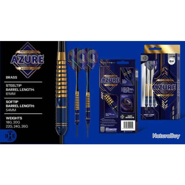 HARROWS - Fl�chettes Pointe Acier AZURE 26 grammes