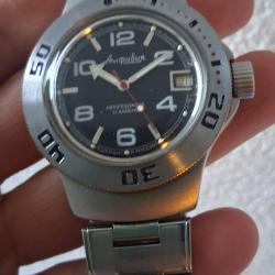 VOSTOK "AMPHIBIA" MONTRE AUTOMATIQUE STYLE MILITAIRE 31 RUBIS FABRIQUEE EN RUSSIE ANNEES 2020 TBE
