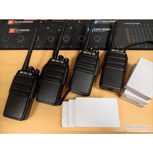 Lot de 4 Retevis RT24 d'occasions avec batteries suppl�mentaires