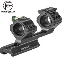 Monobloc de lunette 25,4 mm / 30 mm - Rail Picatinny / Weaver - Fire Wolf - Niveau - Boussole