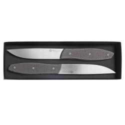Coffret 2 couteaux &agrave; steak Maserin Micarta
