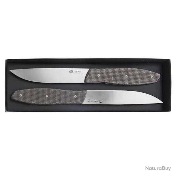 Coffret 2 couteaux � steak Maserin Micarta