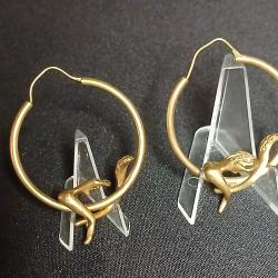 Boucle d'oreille cr&eacute;ole vintage en vermeil Charles Jourdan