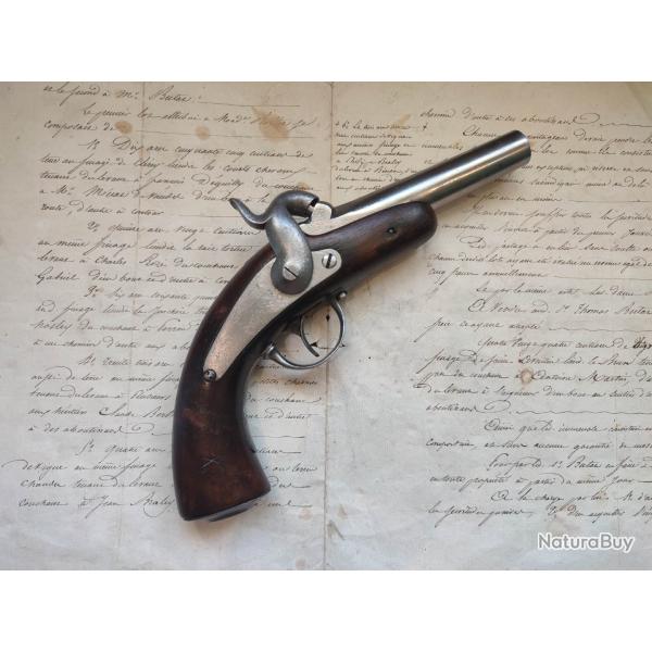 rare pistolet � percussion type 1842 de gendarmerie possible fabrication civile XIXe