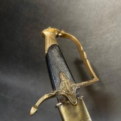 SABRE D'OFFICIER DE MARINE CONSULAT TYPE 1800 C&Ocirc;TES DE MELON ANCRE ENCORD&Eacute;E SOLINGEN N.K VERS 1800