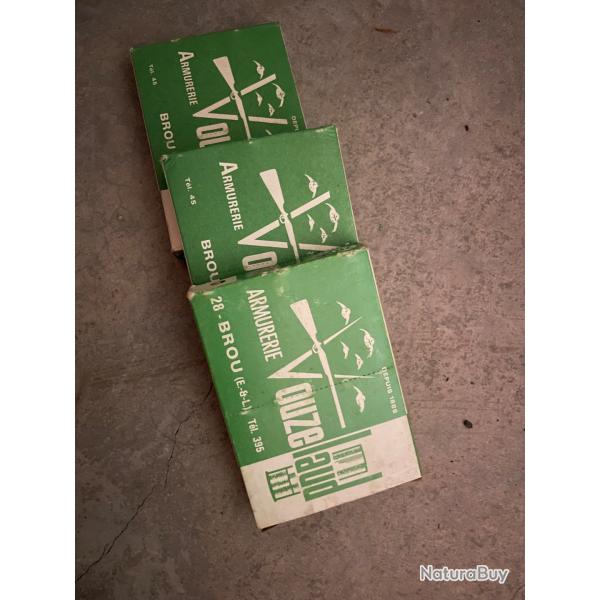 lot de trois boites de 10 cartouches VOUZELAUD calibre 20/70 plomb durci num�ro 6