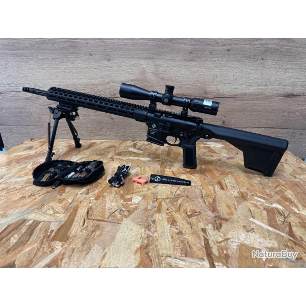 PACK SCHMEISSER SP15-222 NOIR CAL 222 REM 18" + BIPIED + LUNETTE HAWKE VANTAGE 4-12X42