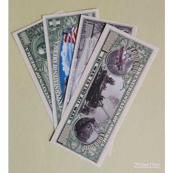 Reproduction Billets 1 000 000 $ - The WORLD WAR I et WORLD WAR II - Objets de Collection