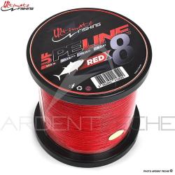 Ench&egrave;re &agrave; 1� ! Tresse ULTIMATE FISHING PE Line X8 fighting 600 Red PE6 (&Oslash; 0.41mm)