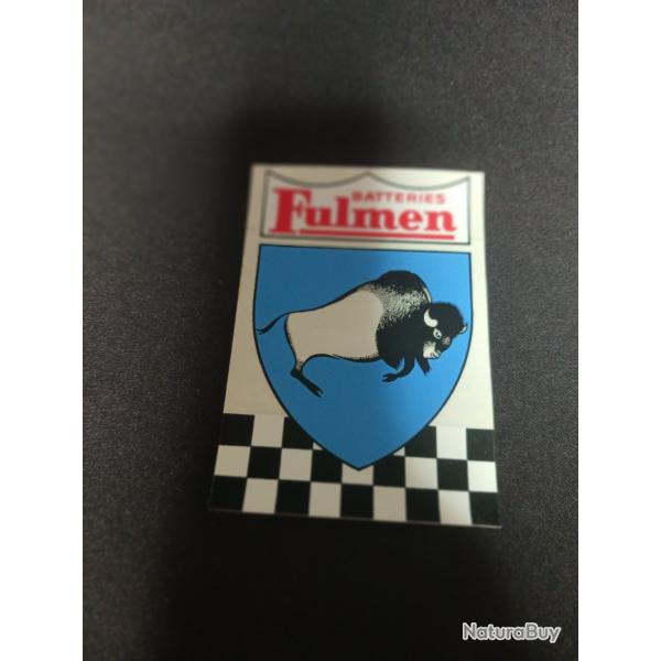 Autocollant publicitaire vintage Fulmen Batteries, ann�es 1970.