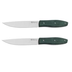 Coffret 2 couteaux &agrave; steak Maserin Micarta vert