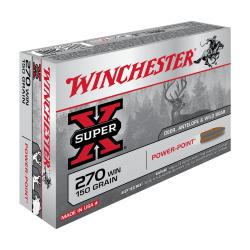 LOT DE 10 BO&Icirc;TES WINCHESTER SUPER-X POWER-POINT .270 WINCHESTER 150 GR - 200 CARTOUCHES