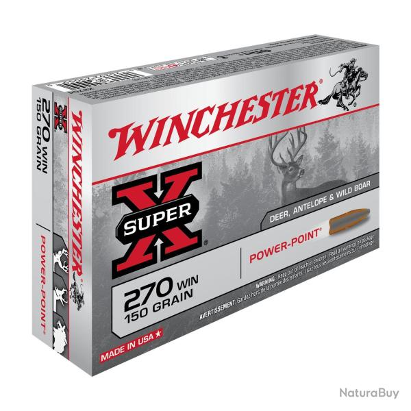 LOT DE 10 BO�TES WINCHESTER SUPER-X POWER-POINT .270 WINCHESTER 150 GR - 200 CARTOUCHES