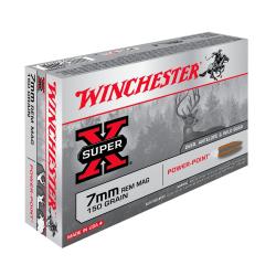 LOT DE 10 BO&Icirc;TES WINCHESTER SUPER-X POWER-POINT 7MM REMINGTON MAGNUM 150 GR - 200 CARTOUCHES