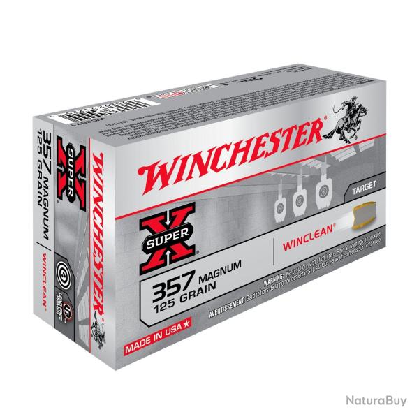 LOT DE 10 BO�TES WINCHESTER SUPER-X WINCLEAN .357 MAGNUM 125 GR - 500 CARTOUCHES
