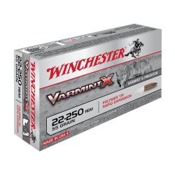 Lot de 10 bo&icirc;tes WINCHESTER VARMINT X .22-250 Remington 55 gr - 200 cartouches
