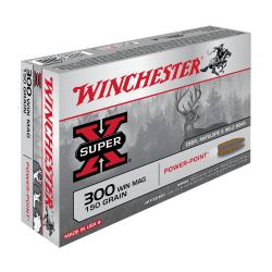 LOT DE 6 BO&Icirc;TES WINCHESTER SUPER-X POWER-POINT .300 WINCHESTER MAGNUM 150 GR - 120 CARTOUCHES