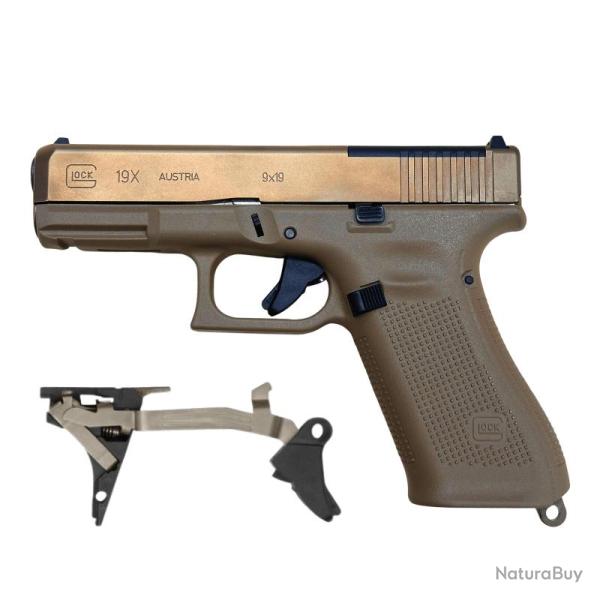PISTOLET GLOCK 19X MOS COYOTE 9X19 VIS�ES POLYM�RES EDTITION LIMIT�E + DETENTE PERFORMANCE GLOCK