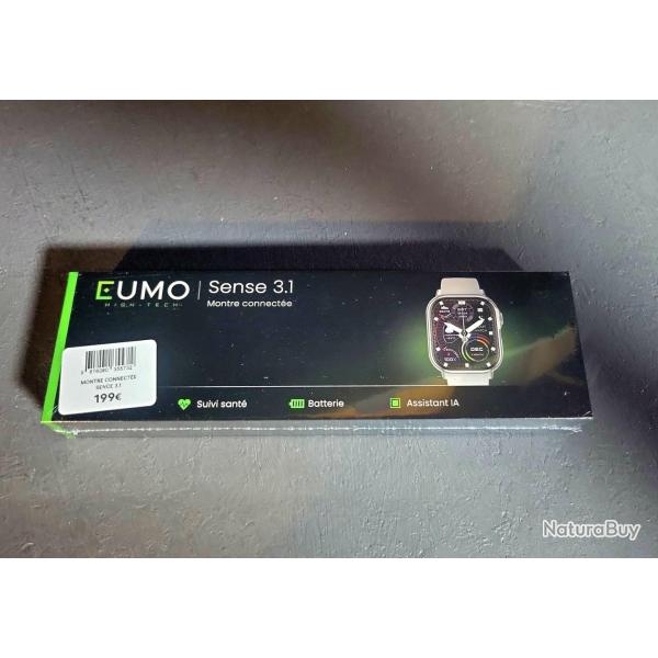 Montre connect�e Eumo Sense 3.1 NOIR neuf !! Valeur 199� !! (Marque Fran�aise)