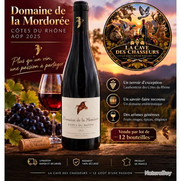 DOMAINE DE LA MORDOR�E AOC C�TES DU RH�NE ROUGE 2025 75CL CARTON DE 12 BOUTEILLES