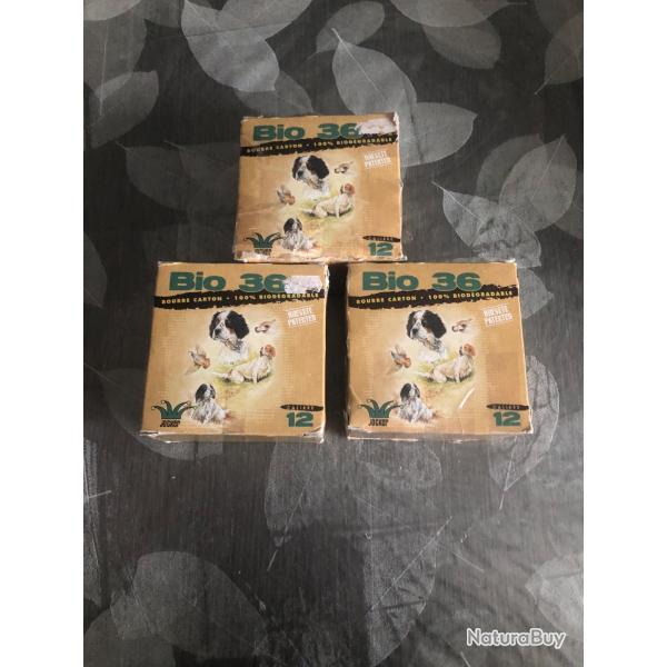 LIVRAISON OFFERTE ,75 cartouches, 3 boites de 25 cartouches  joker bio36 bj  pb 6  36g  cal 12/70