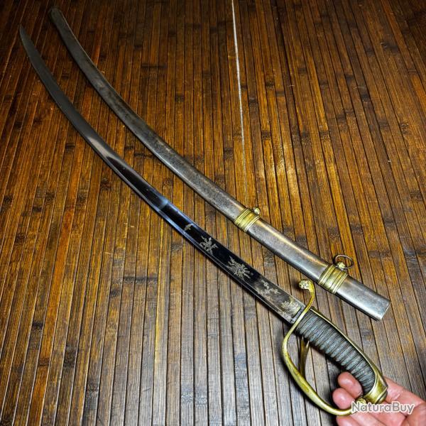 Sabre Officier Cavalerie L�g�re � la Chasseur - Lame Bleuie & Dor�e Solingen Weyersberg
