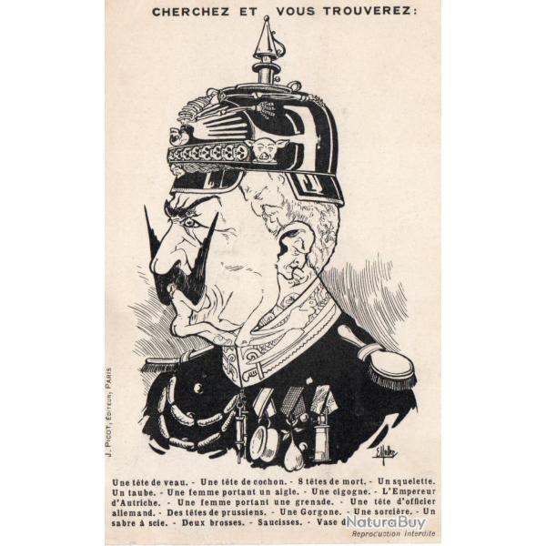Carte postale de caricature de l'empereur allemand -N�8703