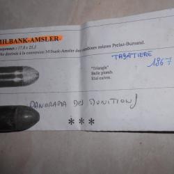 1 munition 18 MILBANK AMSLER  TABATIERE 1867