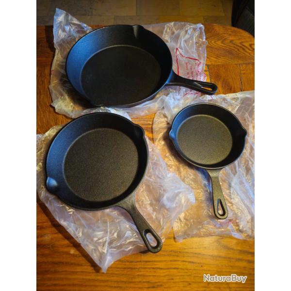 3 po�les en fonte neuve pour feux de bois ou induction