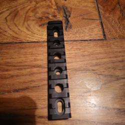 Rail picatinny longueur 125 mm largeur 21,9mm aluminium noir