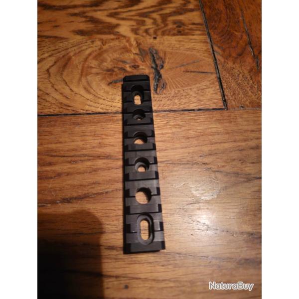 Rail picatinny longueur 125 mm largeur 21,9mm aluminium noir