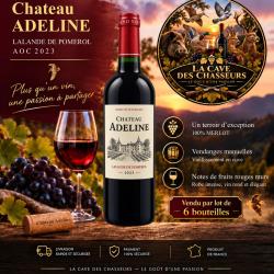 CHATEAU ADELINE 2023 AOC LALANDE DE POMEROL CAISSE DE 6 BOUTEILLES DE 75CL OFFRE COUP DE COEUR