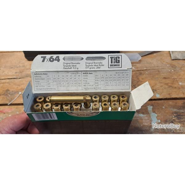 150 �tuis 7x64 brenneke, d�samorc�s, nettoy�s recalibr�s