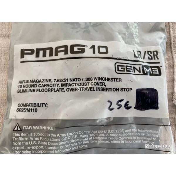 Chargeur Magpul 10 coups PMag 10 Gen3 LR/SR (cal. 308 / 7,62x51 Nato)
