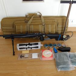 Kit carabine &agrave; plomb Stoeger XM1 PCP 5,5 mm 19,9 J avec lunette, bipied, housse et pompe HP