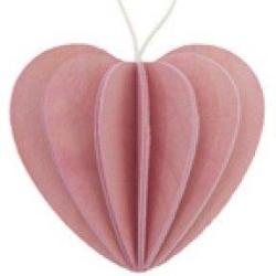 Coeur en bois de bouleau rose rouge vert d&eacute;coration LOVI rose pale
