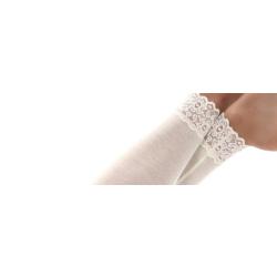 Leggings femme chaud pure laine m&eacute;rinos noir, &eacute;cru, dentelle blanc &eacute;cru XL (extra large)
