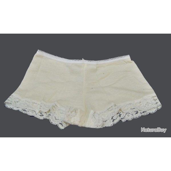 Offre sp�ciale Boxer shorty femme laine m�rinos et soie noir ou �cru blanc �cru 2XL