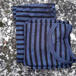 Leggings pantalon de pyjama enfant laine et soie ray&eacute; 90-100 cm bleu /marine