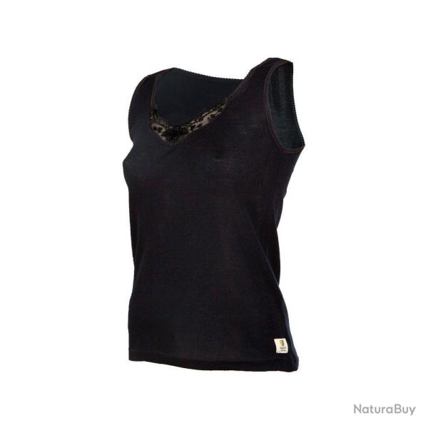 D�bardeur avec dentelle femme pure laine m�rinos noir noir XS (extra small)