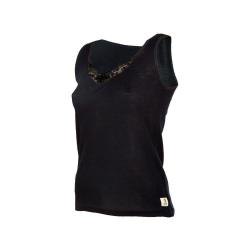 D&eacute;bardeur avec dentelle femme pure laine m&eacute;rinos noir noir L (large)