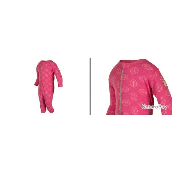 Grenouill�re b�b� laine m�rinos rose ou bleu rose 60