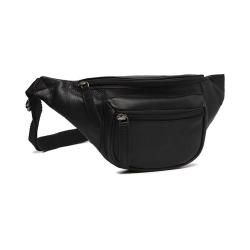 Sac Banane en cuir v&eacute;ritable multipoches cognac ou noir noir