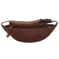 Sac Banane en cuir v&eacute;ritable chocolat brun