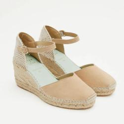 Espadrille femme &agrave; brides en nubuck rouge ou beige 38 beige