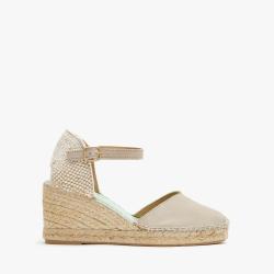 Espadrille femme &agrave; brides en nubuck rouge ou beige 38 beige sable