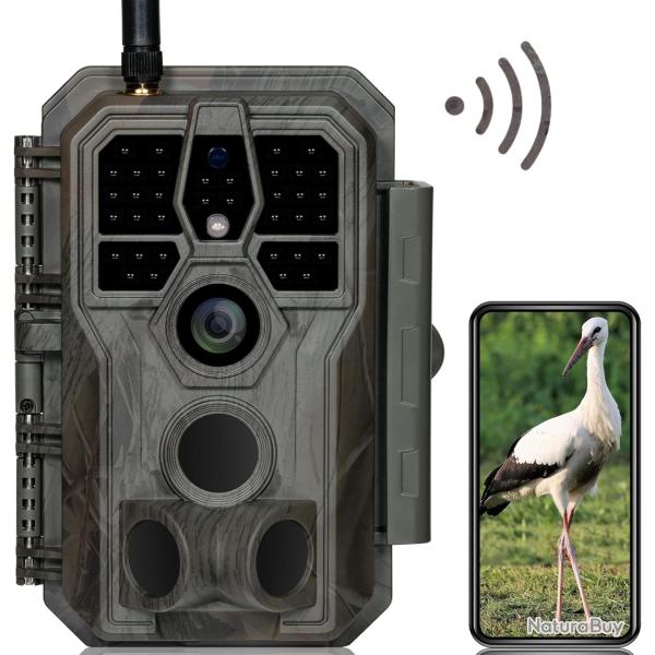 E8 Camera de Chasse WiFi avec App, 64MP 1296P H.264 Vid�o