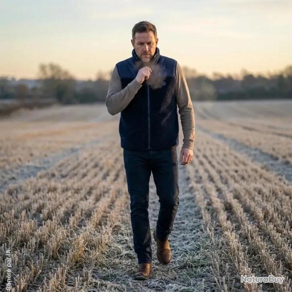 Gilet homme Sid bleu marine sherpa et micropolaire 400 g/m� L